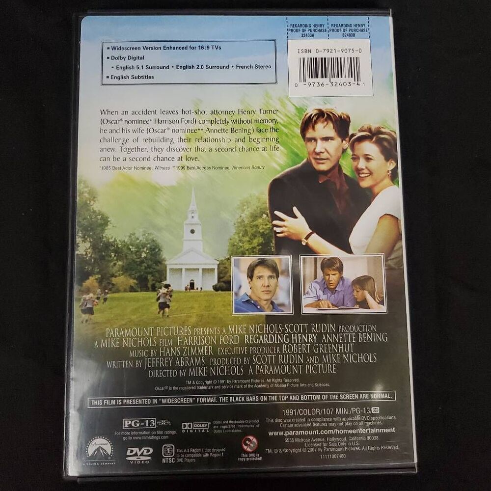 Regarding Henry (1991 Film) Drama Movie [DVD] - Picture 3 of 3